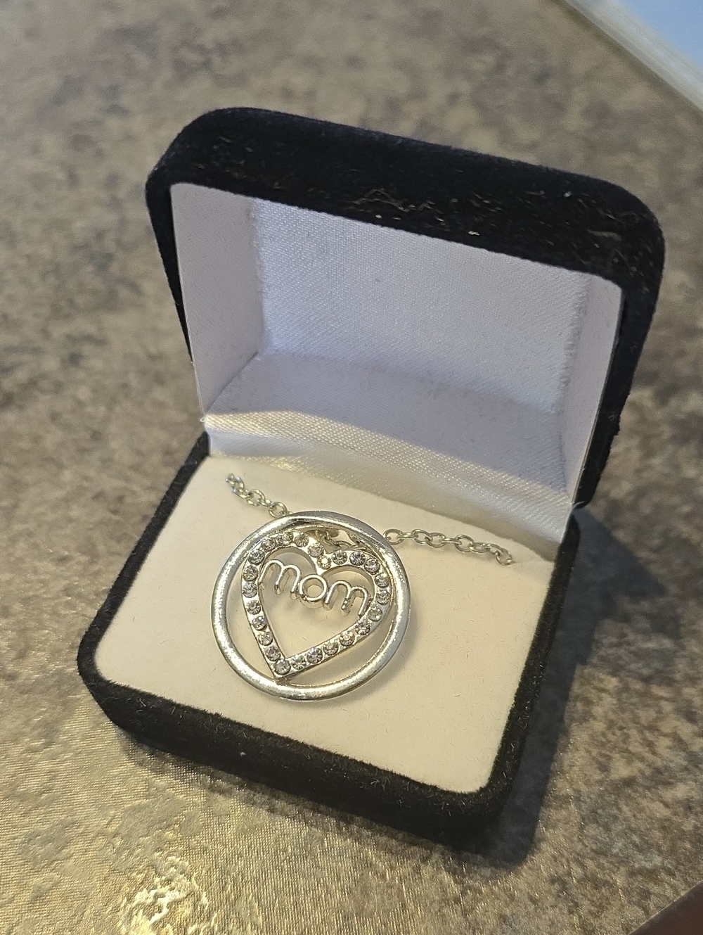 Silver 'Mom' Heart Pendant Necklace - Women's Jewelry